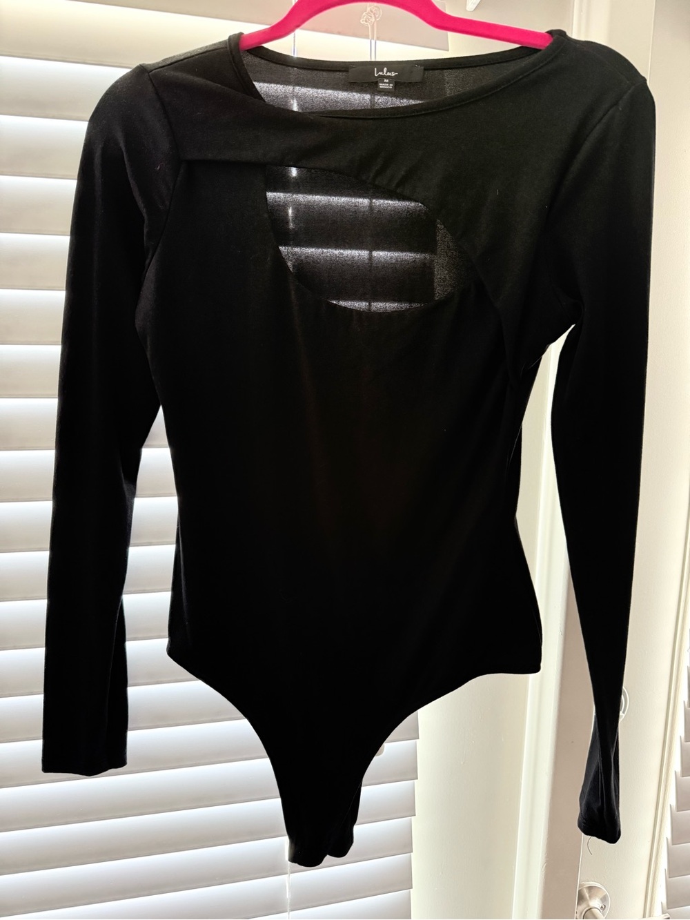 Lulu's Black Long-Sleeve Cutout Bodysuit